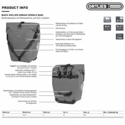 Ortlieb Back-Roller Urban Line QL2.1 Fahrrad-Packtasche (Einzeltasche) -Schwalbe Geschäft ortlieb back roller urban line ql21 fahrrad packtasche 2022 p 243547 1