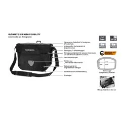 Ortlieb Ultimate Six High Visibility Lenkertasche (6,5 L) -Schwalbe Geschäft ortlieb ultimate six high visibility 6 5 l lenkertasche neongelb schwarz 2023 313470 f