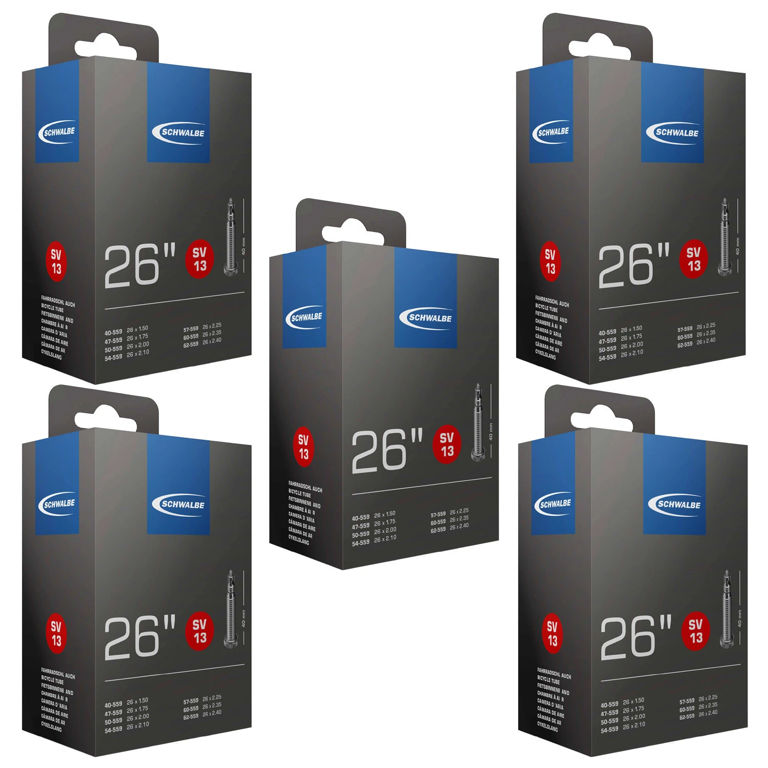 Schwalbe SV 13 Fahrradschlauch (26") 5er-Set 1 Schwalbe SV 13 Fahrradschlauch (26") 5er-Set