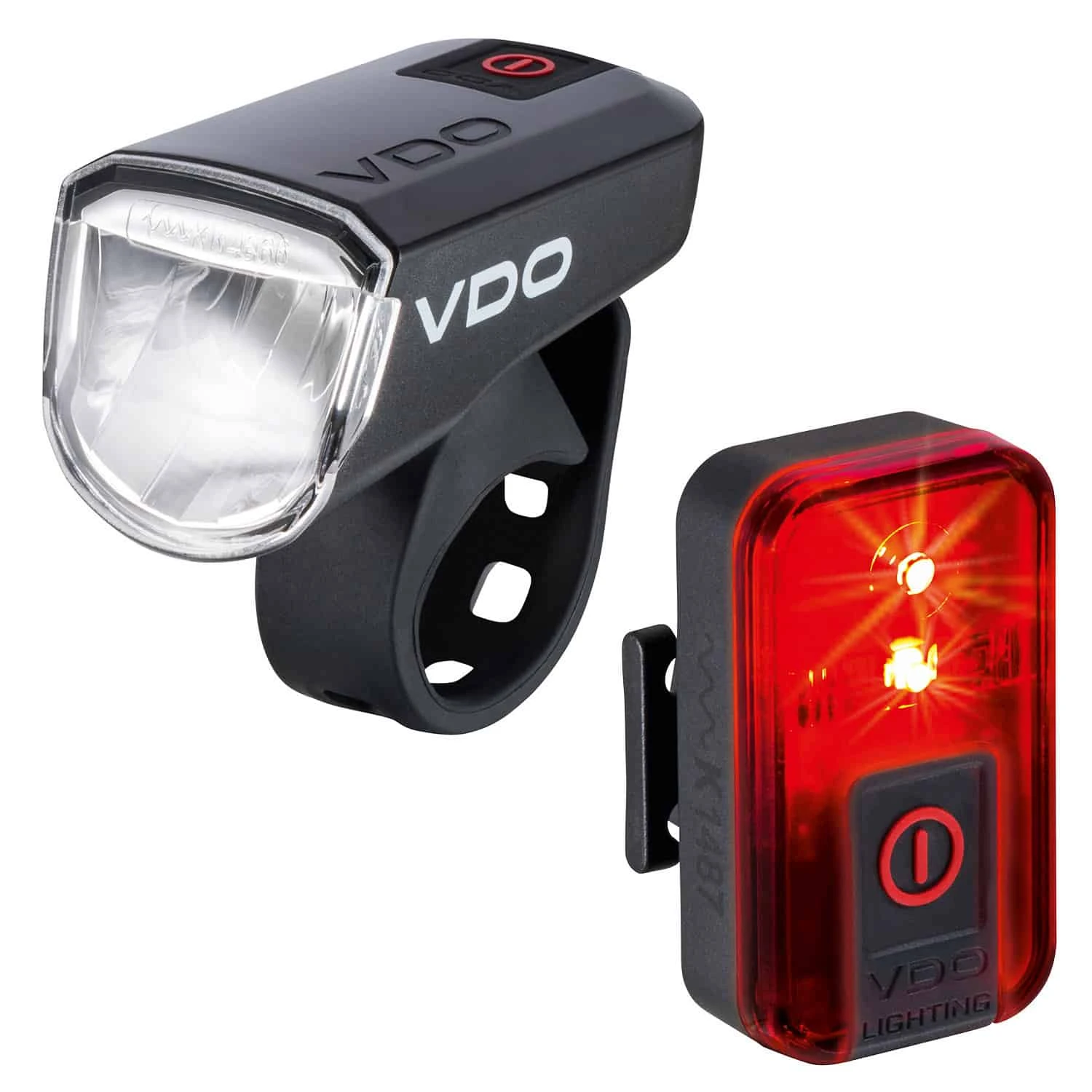 VDO Eco Light M30 + Red Fahrrad-Frontlicht + Rücklicht 1 VDO Eco Light M30 + Red Fahrrad-Frontlicht + Rücklicht